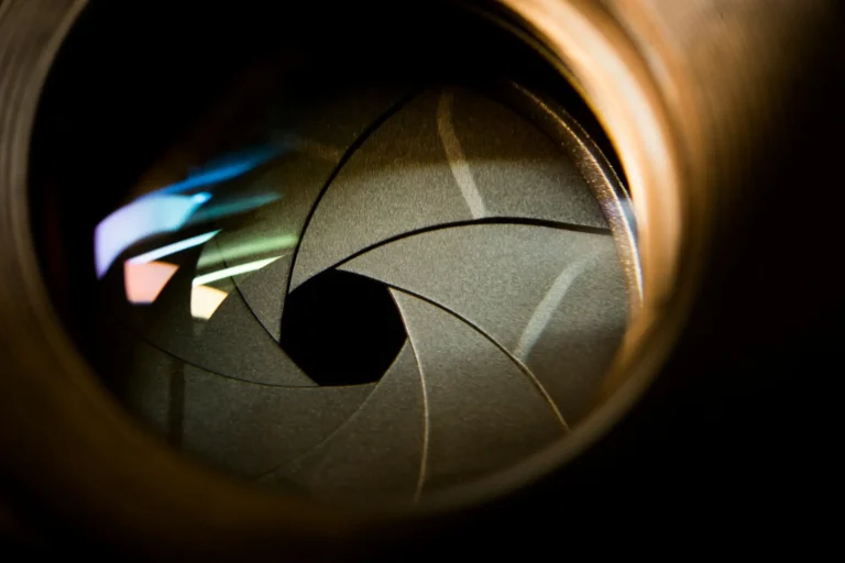 A close up of a camera lens.